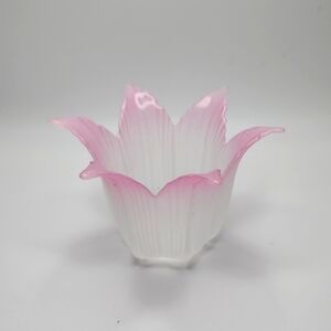 Pink Glass Tulip Vase, Votive Candleholder, Pink Glass Tealight Holder